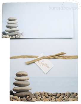 briefpapier + envelop 'Stapelstenen', 12 vel met 12 enveloppen